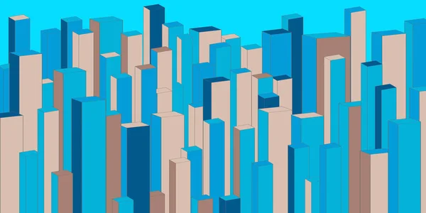 Amplio Fondo Urbano Estilizado Ilustración Vectorial — Vector de stock