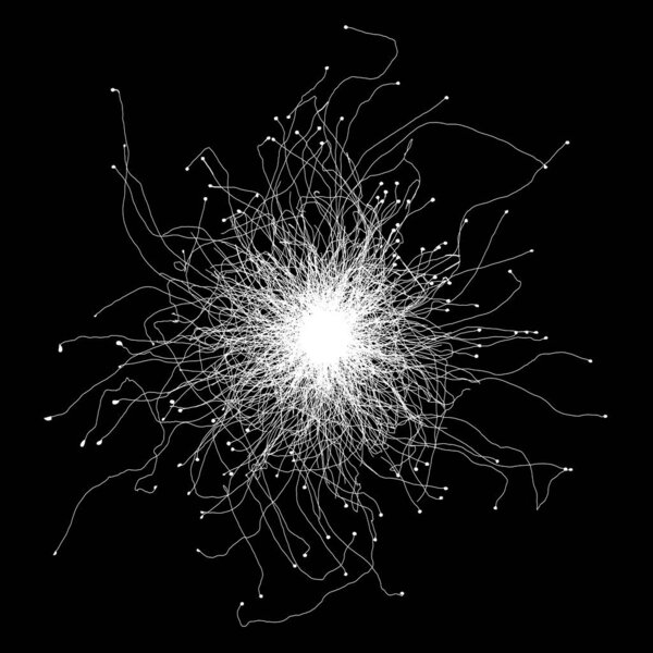 Round fungus on black - vector illustration