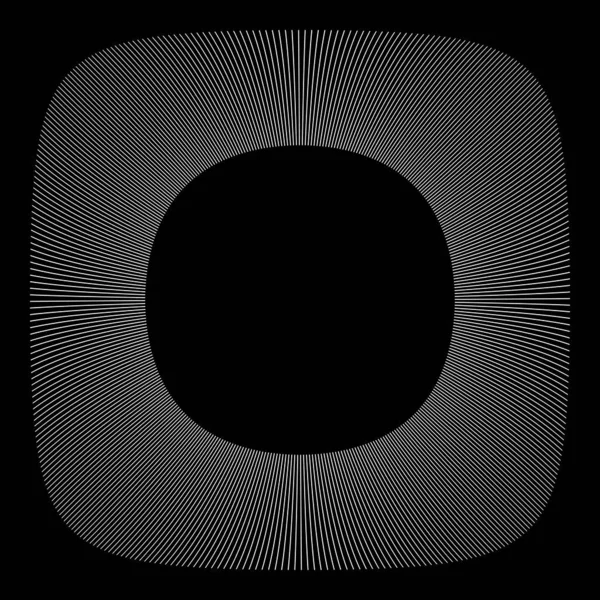 Лінійне Овальне Кільце Дизайнерського Проекту Чорно Векторні Ілюстрації — стоковий вектор