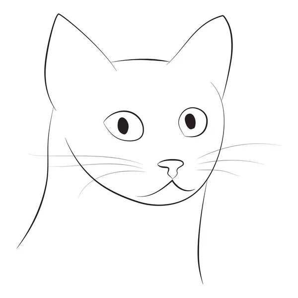 Kepala Kucing Ilustrasi Vektor - Stok Vektor