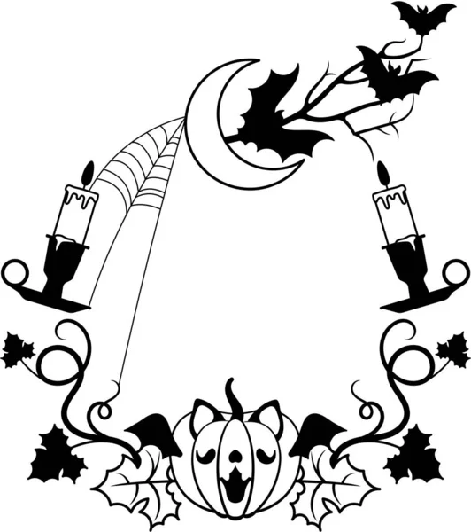 Happy Halloween Kranz Design Vorlage Für Grußkarte Parteieinladung Banner Postkarte — Stockvektor