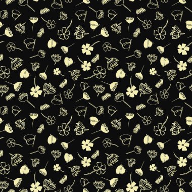 Vektör Siyah Beyaz çiçek kelebekleri arka plan desenlerini çizer