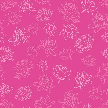 Beyaz Fil koleksiyon şablonundan Vektör Pembe Lotus Çiçekleri. Yüzey deseni arkaplanı