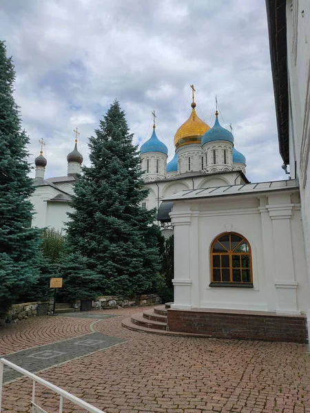 Vista Catedral Transfiguración Iglesia Intercesión Monasterio Novospassky Moscú — Foto de Stock