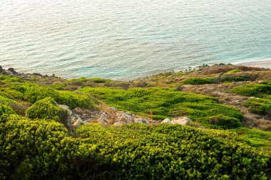 Mediteranian sahil deniz güzel gün batımı