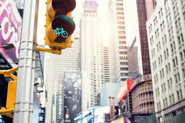 Green for bicycle lane on trafficlight — Stock Photo, Image