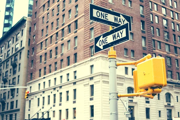 One way signs in New York City, USA — Stock Photo, Image