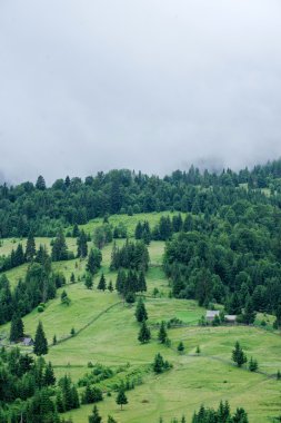 dağlar güneşli günde bir bulutlu gökyüzü altında