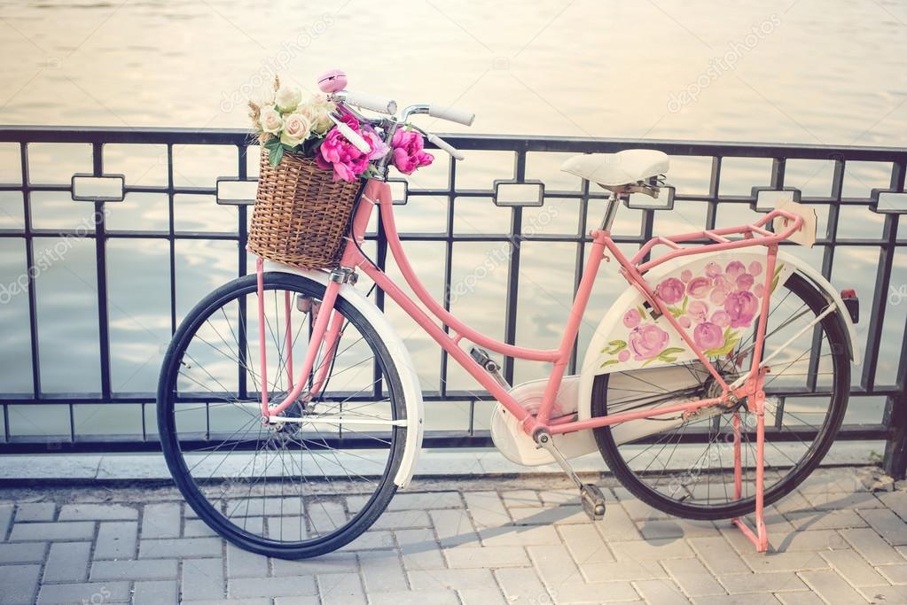 pink bicycle basket