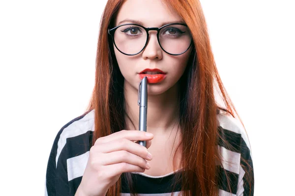 Jong meisje denkt over haar toekomstige carrière — Stockfoto