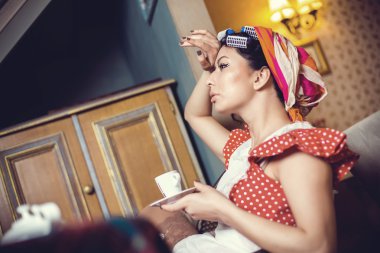Vintage Abiye şık güzel kadın. Retro kadın portre. Romantik Beauty.Vintage tarz
