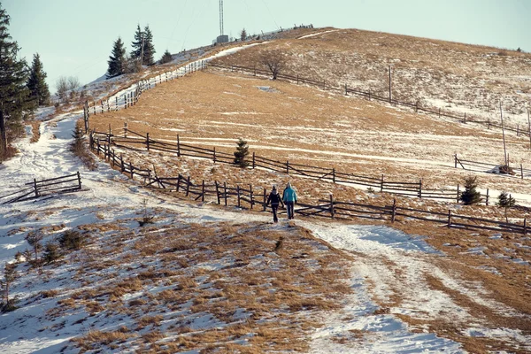 Bellissimo paesaggio invernale nelle montagne dei Carpazi — Foto Stock