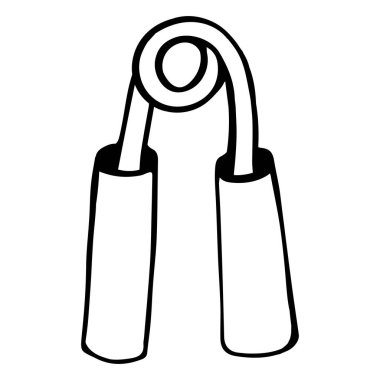 El açıcı vektör simgesi. Bir spor aletinin izole edilmiş vektör çizimi. Siyah çizgi genişletici, karalama çizimi.