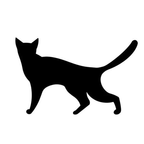 Ilustración Del Vector Gato Negro Silueta Para Mascotas Aislada Sobre — Vector de stock