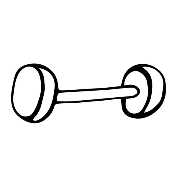 Icona Vettoriale Dumbbell Kettlebell Disegnato Mano Palestra Sport Allenamento Scarabocchio — Vettoriale Stock
