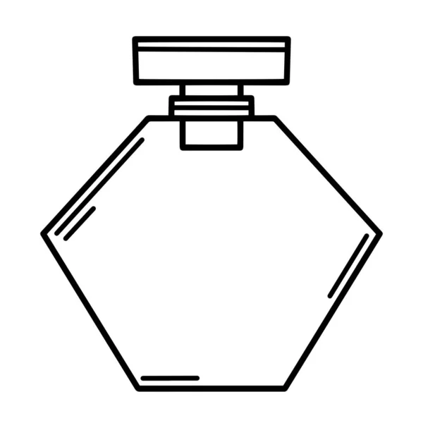 Ilustración Del Vector Botella Vidrio Icono Aislado Blanco Esquema Negro — Vector de stock