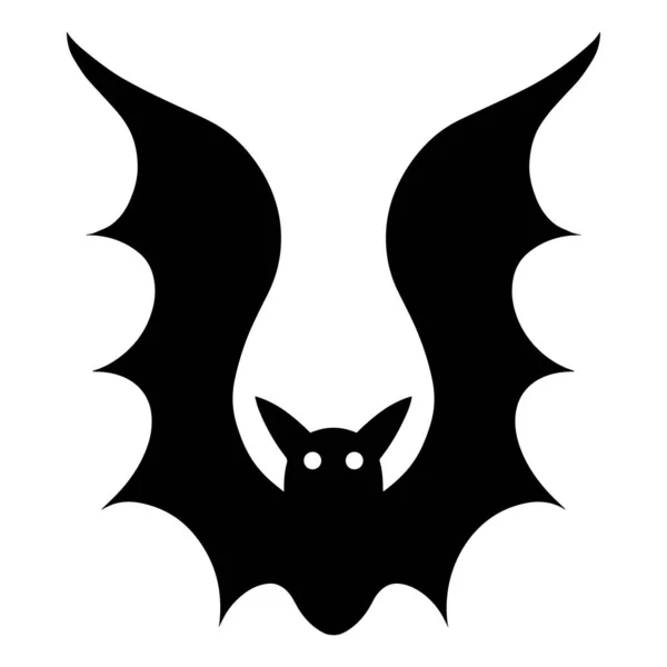 Bat Vector Icon Isolated Illustration White Background Night Vampire Black — Stock Vector