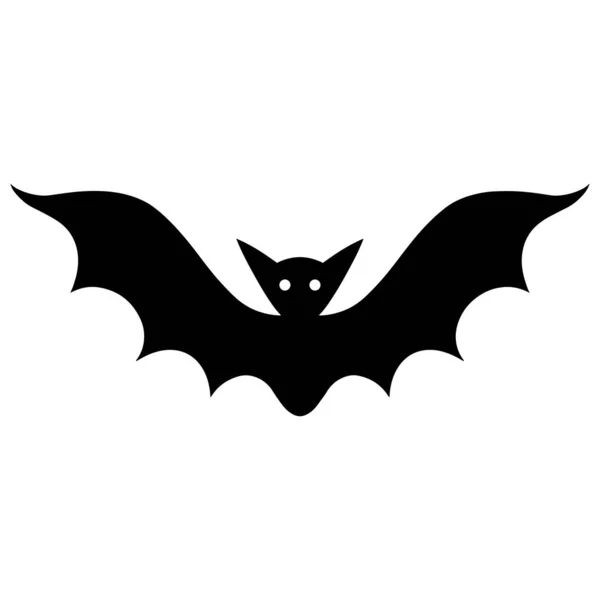 Bat Vector Icon Isolated Illustration White Background Black Silhouette Night — Stock Vector