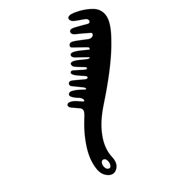 Kam Vectoricoon Met Hand Getekend Zwart Krabbeltje Haarborstel Een Witte — Stockvector