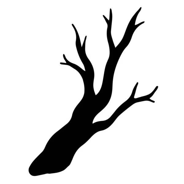 Árbol Rama Vector Icono Garabato Dibujado Mano Silueta Una Ramita — Vector de stock