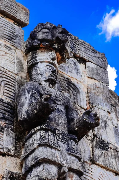 Estatua Palacio Las Máscaras Codz Poop Kabah Archaeological Site Mayan —  Fotos de Stock