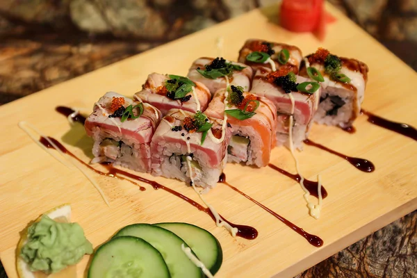 Delicious Philadelphia maki sushi rolls — Stock Photo, Image