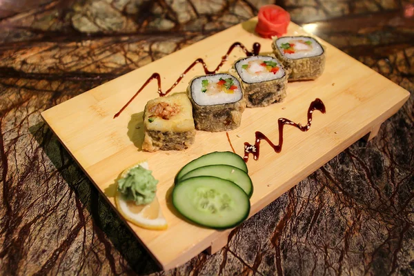 Delicious Magura grill maki sushi rolls — Stock Photo, Image