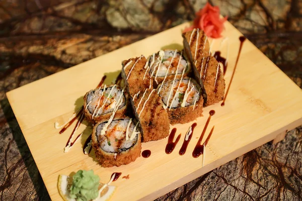 Delicious Ebi Tempura maki sushi rolls — Stock Photo, Image