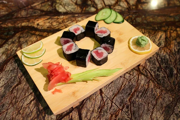 Delicious Tekka maki sushi rolls — Stock Photo, Image