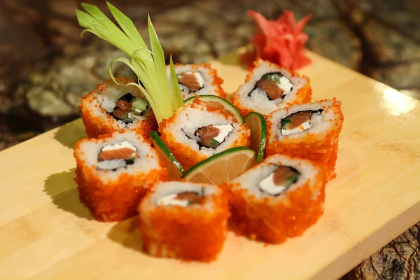 Delicious Philly maki sushi rolls — Stock Photo, Image