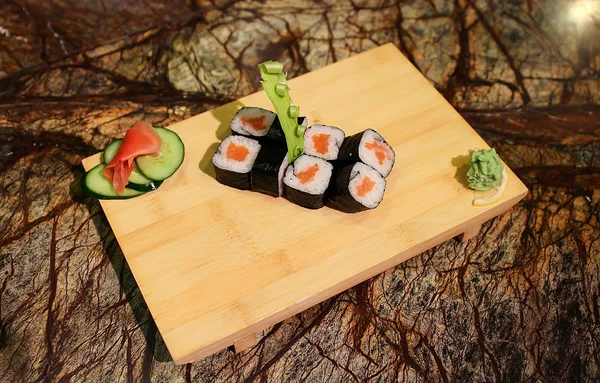 Delicious Sake maki sushi rolls — Stock Photo, Image