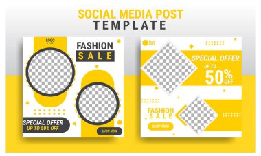 Düzenlenebilir en küçük kare pankart şablonları. Kırmızı ve siyah arkaplan rengi. Sosyal medya paylaşımları ve internet reklamları için uygun. Vektör illüstrasyonu