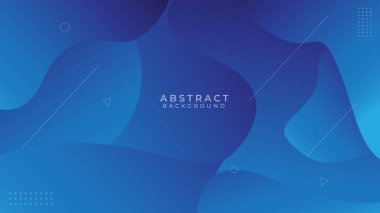 Renkli geometrik arka plan. Sıvı eğimli mavi elementler. Dinamik şekiller kompozisyonu. illüstrasyon vektörü