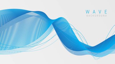 Modern tasarım dalgası modern mavi afiş arkaplan resmi. vektör illüstrasyonu