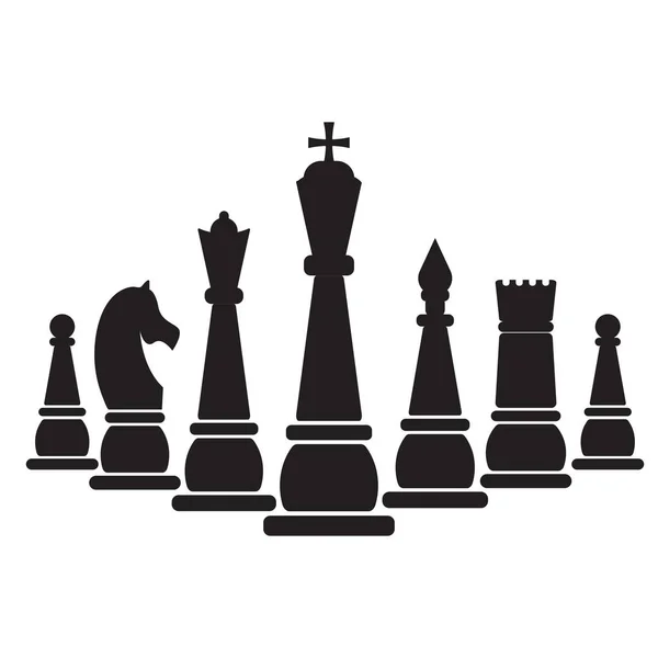 Flat Style Chess Icon Set Vector Illustration — Stock Vector