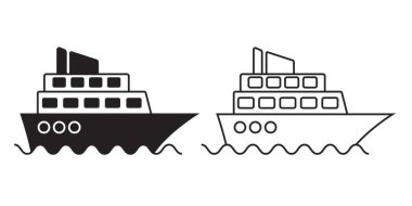 ship icon in flat style, vector illustration