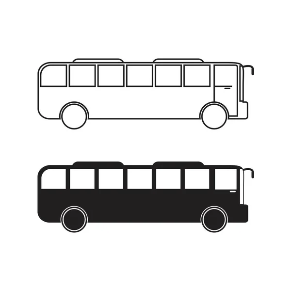 Bus Ikone Flachen Stil Vektorillustration — Stockvektor