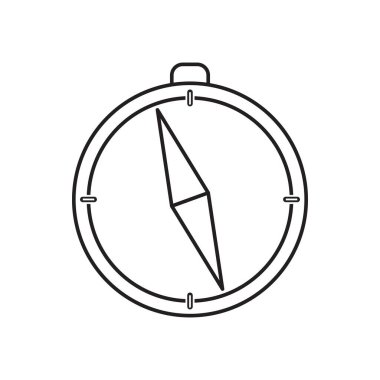 düz biçimli pusula simgesi, vektör illüstrasyonu