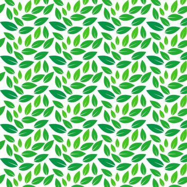 Beyaz arkaplan çiziminde yapraklar. Baskı için yaprak deseni. Düz tasarım vektörü.