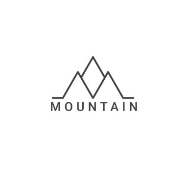 Dağ manzaralı logo tasarımı vektörü, doğa elementi logo tasarım şablonu