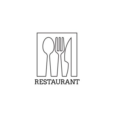 Logo tasarım vektörü, restoran elemanı logo tasarım şablonu