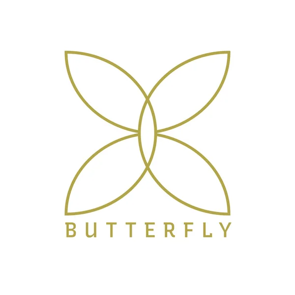 Vlinder Logo Ontwerp Vector Butterfly Logo Geschikt Voor Beauty Cosmetische — Stockvector