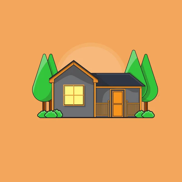 Minimalist House Cartoon Style Real Estate Property Ownership Concept — Stock Vector