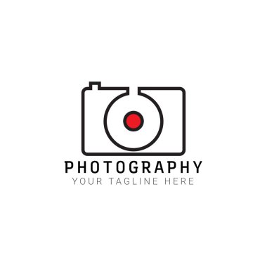 kamera logosu şablonu, vektör illüstrasyonu