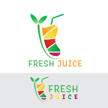 taze meyve suyu içecek limonata vektör logo tasarım şablonu
