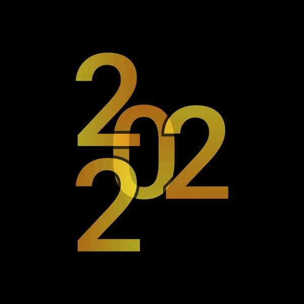 Happy New Year 2022ポスターコンセプトロゴデザイン 2022年の季節のお祝いや装飾のためのタイポグラフィのロゴテンプレート — ストックベクタ