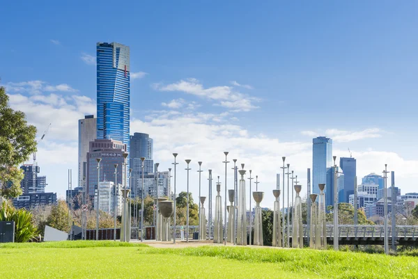 Vista del Parque Birrarung Marr en Melbourne — Foto de Stock