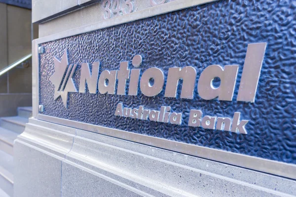 Close-up of National Australia bank signage — Stock Photo, Image