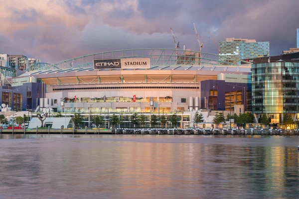 Sports stadium in Melbourne at sunset — Stock Photo, Image