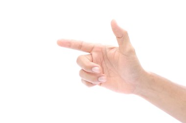 Adam el beyaz zemin üzerine izole